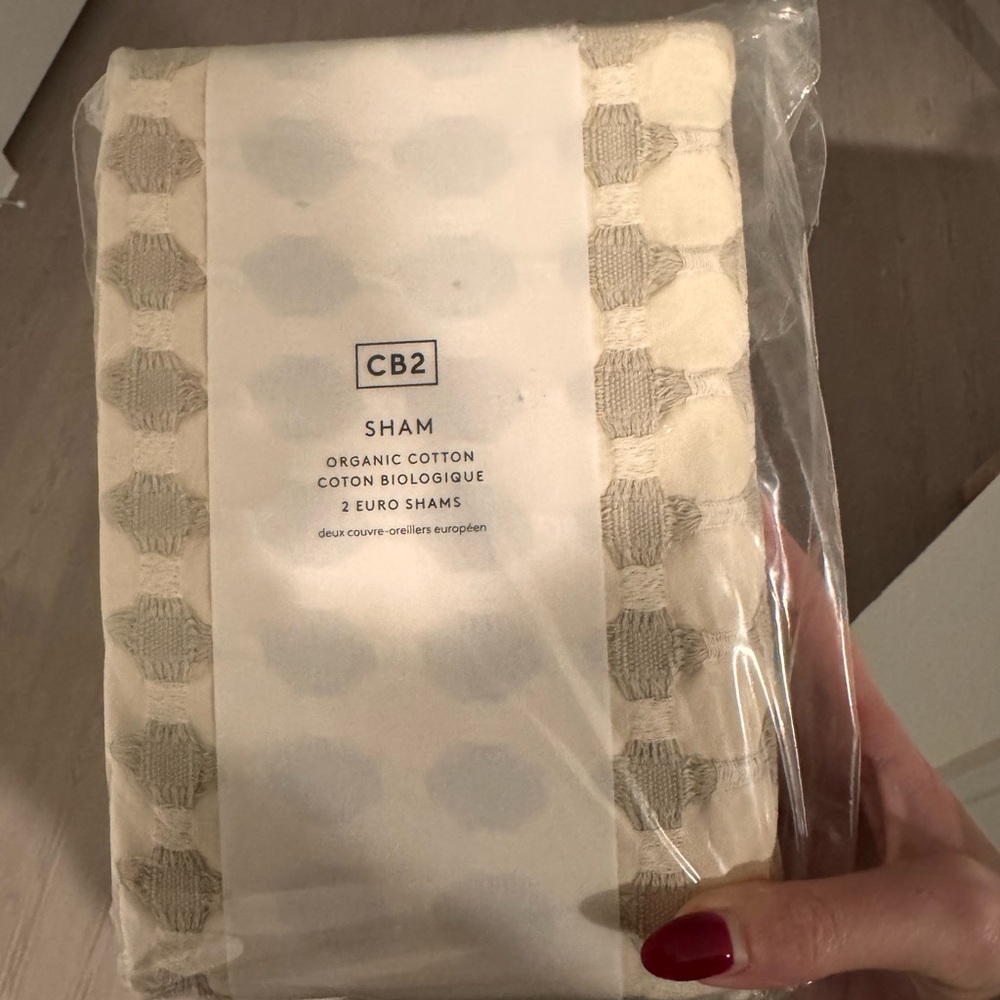 CB2 Cream and Gray Textured Shams